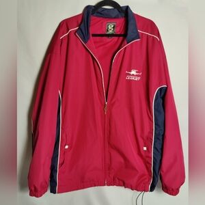 Bombardier Learjet Windbreaker Flight Jacket, Red/Navy Insets, Size XL